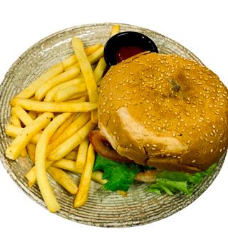 Бургер с куриной котлетой (450г)