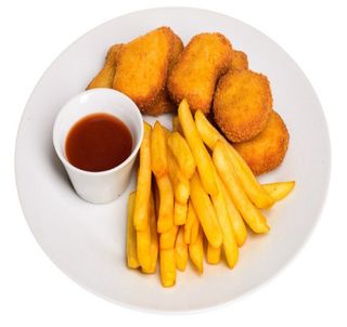Наггетсы 10шт + фри + соус (400г)