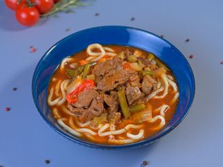 Лагман с курицей, с бульоном (400г)