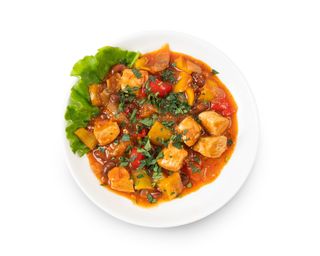 Курица по арабски в томатном соусе с фасолью (300г)
