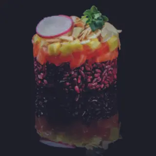 189 Black tartare con ananas