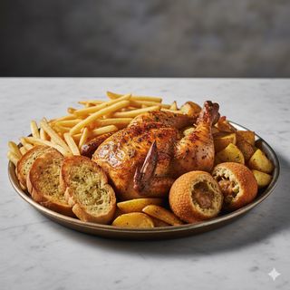 1/2 Pollo con contorno
