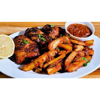 1/4 Chicken Wet Fry Chips Masala