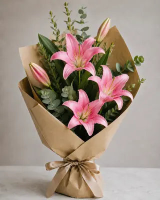 1 Ramo di giglio Rosa confezionato