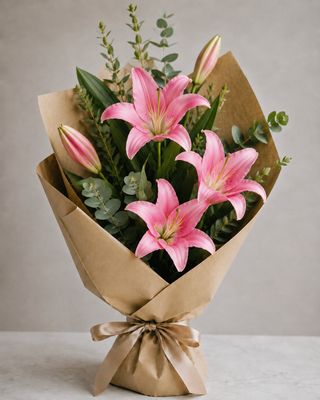 1 Ramo di giglio Rosa confezionato