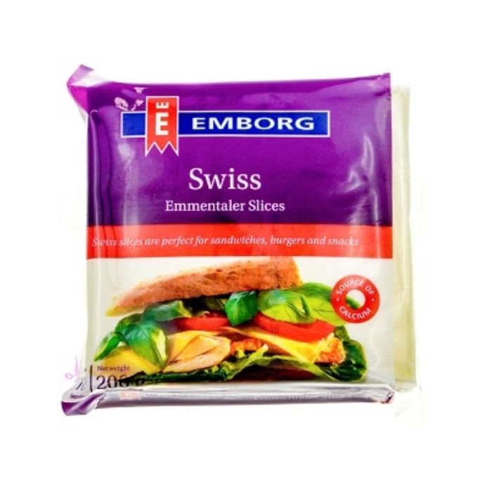 Emborg Swiss Emmental Sliced Cheese 200Gm