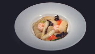 238 Gnocchi di riso con gamberi e verdure