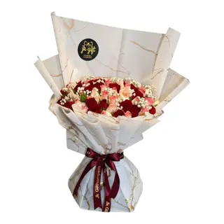 Red Roses and pink