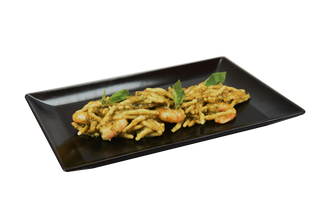 Trofie gamberi e pesto di basilico 