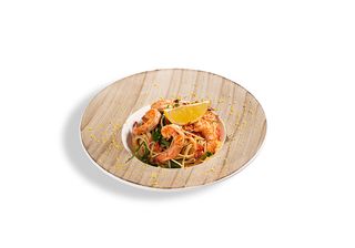 Спагетти с креветками и рукколой (370г)