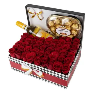 Luxury Gift Box with Wine & Chocolates