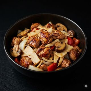 394 Pollo bambu e funghi