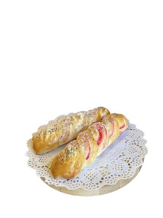 Булочка творожная с клубникой (130г)