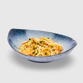 48. Spaghetti udon con gamberi