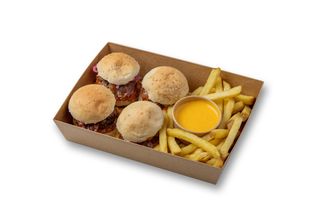 4 mini burgera + pomfrit 