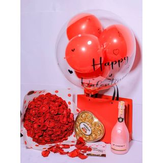 50 Red Roses, Jp Chenet, Chocolate, Balloon