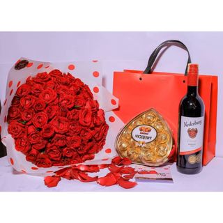 50 Red Roses, Nederburg, Chocolate