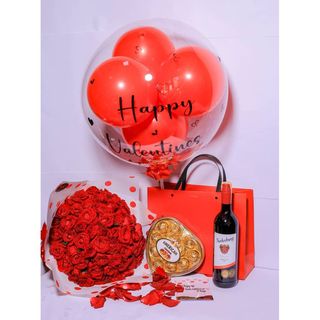 50 Red Roses, Nederburg, Chocolate, Balloon