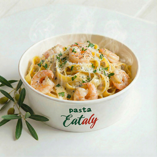 პასტა კრევეტით ნაღების სოუსში