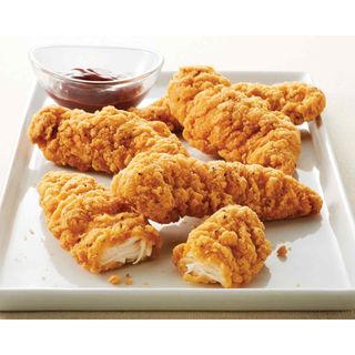 5 crispy chicken tenders served with chips and soda