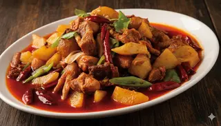 610 A - Pollo con patate piccante