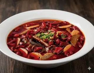612 - Zuppa piccante del sangue anatra