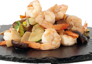 64 Gamberi con verdure e fantasia