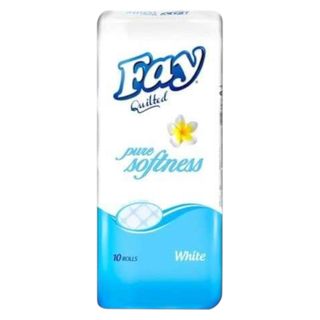 Fay Toilet Paper White Embossed Unwrapped 10 Pieces