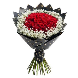 Medium Red Bouquet with White Lilies