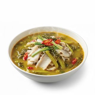 670 - Pesce bollito con cavolo sottaceto