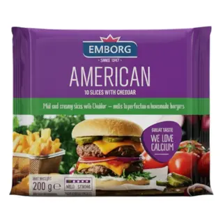 Emborg Burger Slices Cheese 200g