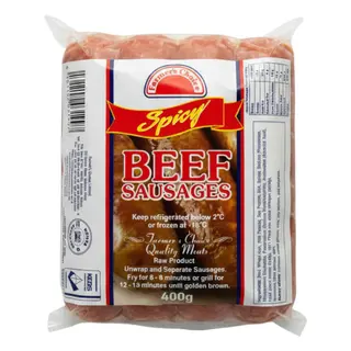 Farmers Choice Spicy Beef Sausage 400g