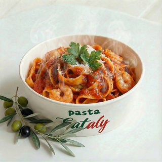 პასტა კრევეტით პომიდვრის  სოუსში