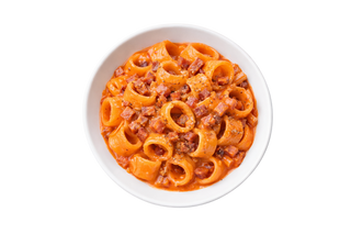 Calamarata peperoni e guanciale