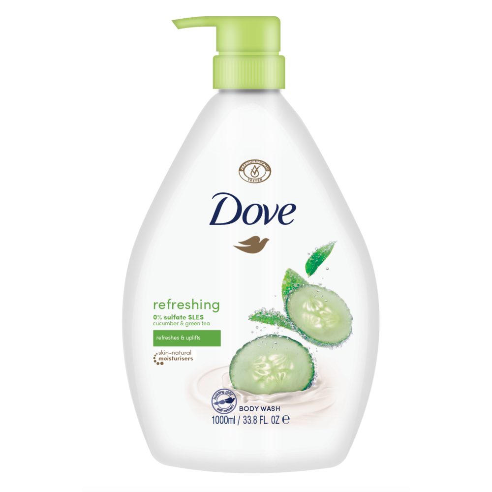 Dove Body Wash Refreshing Cucum 1l