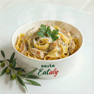 პასტა ქათმით ნაღების სოუსში