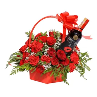 Red Basket with Sweet Lips