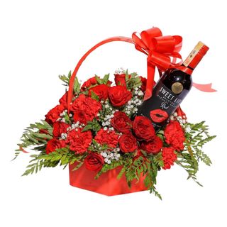 Red Basket with Sweet Lips