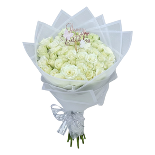 A White 60 Pieces Bouquet