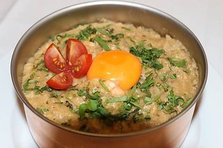 Açorda de Bacalhau e Ovo com Gambas