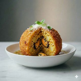 Arancino patate, riso e cozze