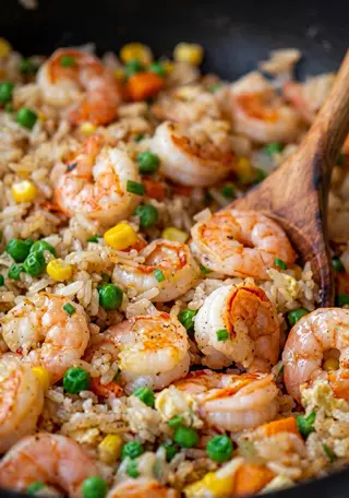 Arroz Frito com Camarão