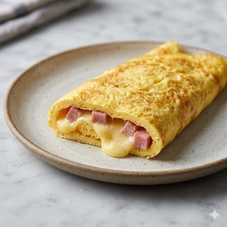 Omelette formaggio e prosciutto cotto