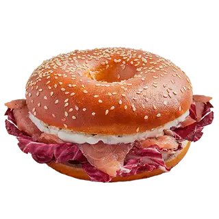 Bagel salmone, radicchio e cream cheese
