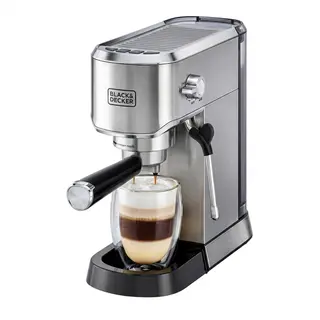 BLACK+DECKER ECM150-B5 Espresso Coffee Machine - Silver
