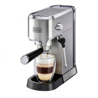 BLACK+DECKER ECM150-B5 Espresso Coffee Machine - Silver