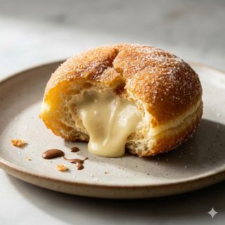 Bomba fritta al cioccolato bianco