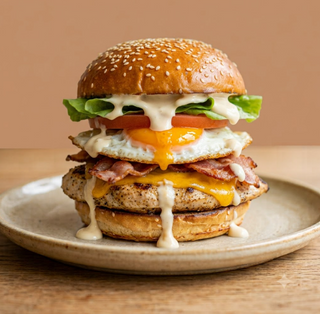 Bacon chicken burger