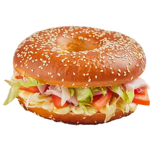 Bagel cotto, lattuga e pomodoro