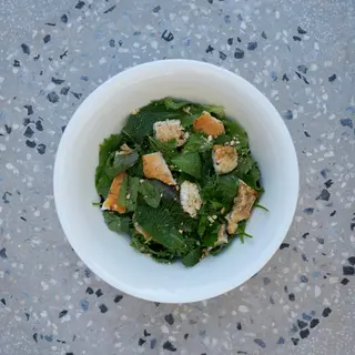 Big green salad with chicken